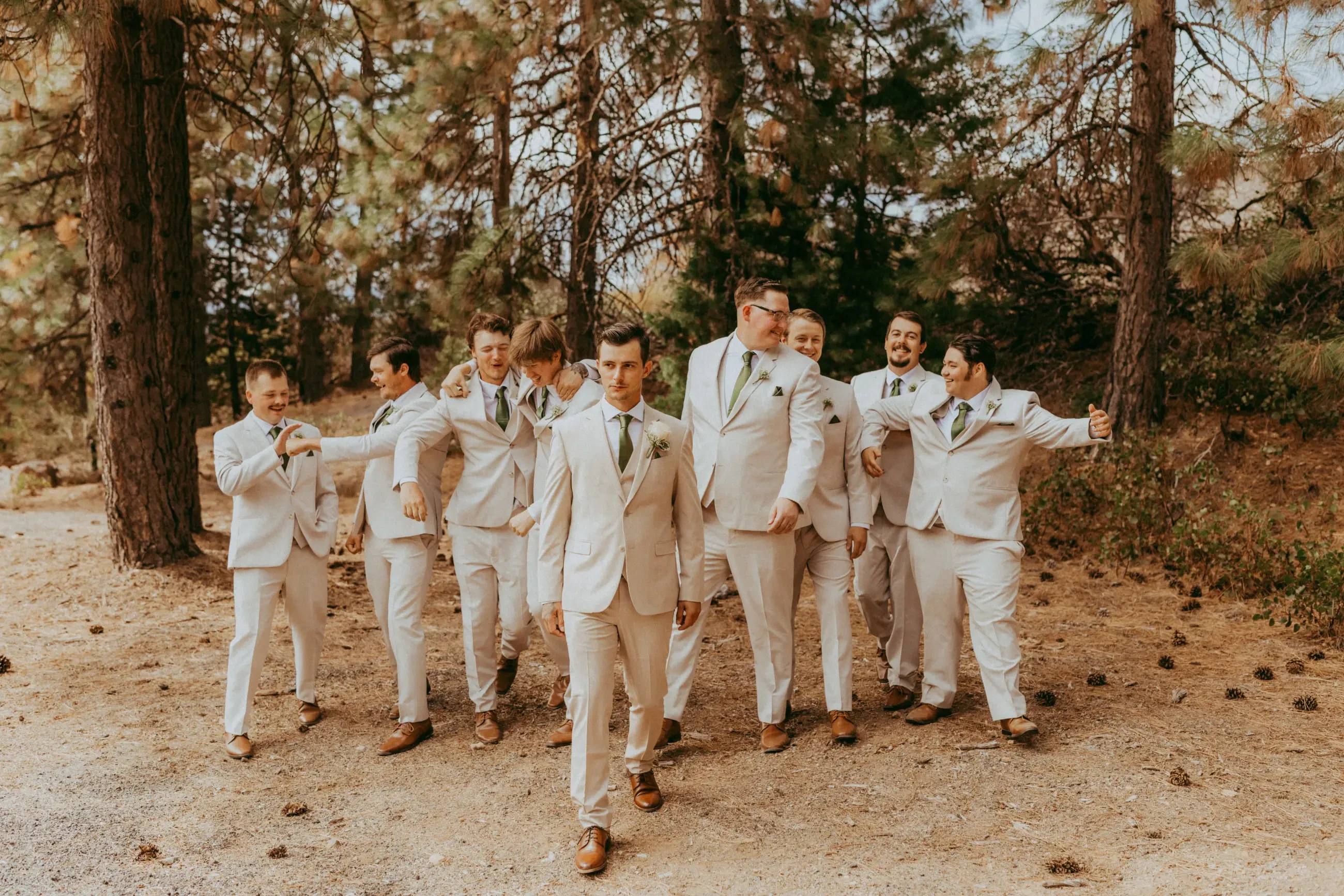 image shows groom and his groomsmen