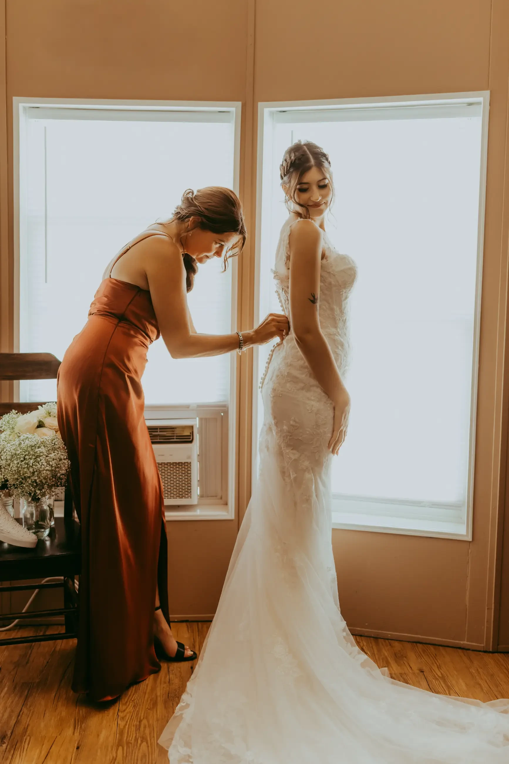 real bride with mother
