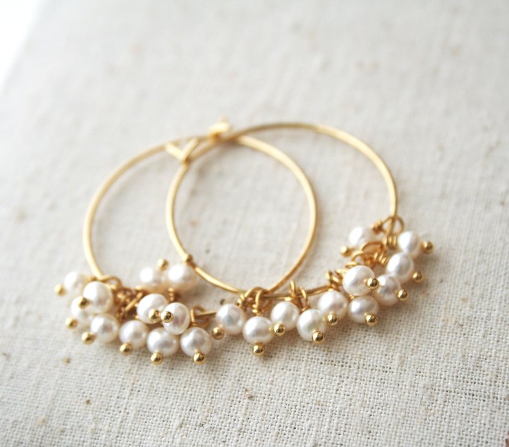 Laura Stark #Pearl Hoop Earrings Image