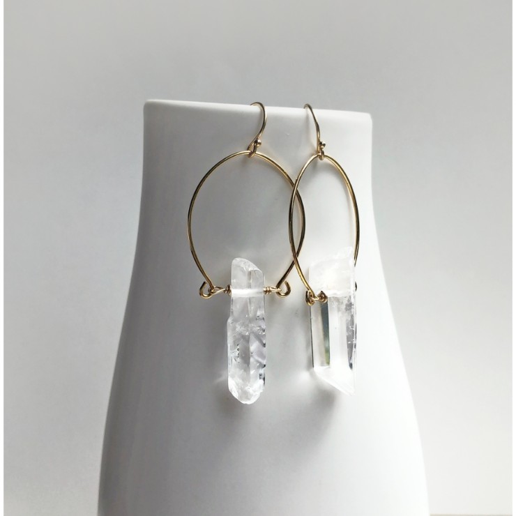 Laura Stark Crystal Horseshoe Earrings #0 default Gold picture