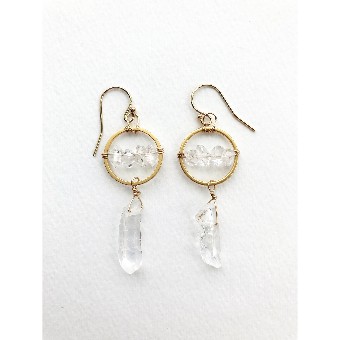 Laura Stark Raw Crystal Drop Earrings $0 default Gold thumbnail