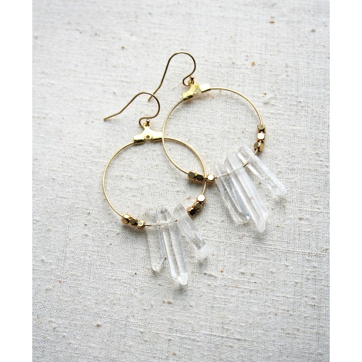 Laura Stark #Raw Crystal Hoops Image
