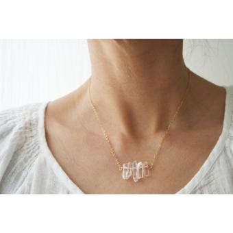 Laura Stark Raw Crystal Necklace #0 default Gold thumbnail