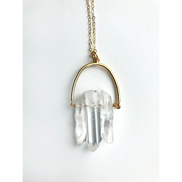 Laura Stark #Triple Crystal Arch Necklace Image