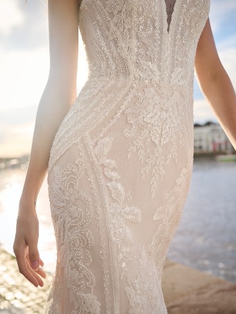 Sottero and Midgley Franklynn 23SS692 $2 Ivory over Blush (gown with Ivory Illusion) thumbnail