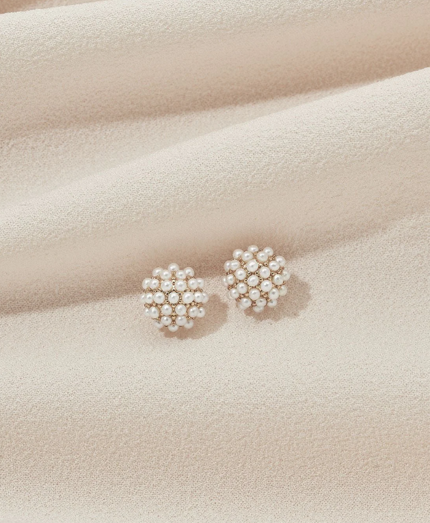 Olive & Piper Mini Pearl Pave Studs #0 default Gold Only picture