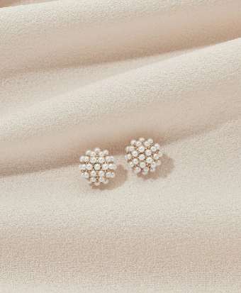 Olive & Piper Mini Pearl Pave Studs #0 default Gold Only thumbnail