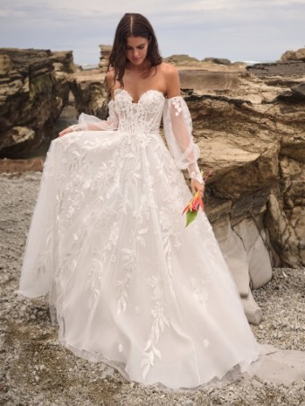 Sottero and Midgley Destin 24SS222 #1 All Ivory (gown with Ivory Illusion) thumbnail