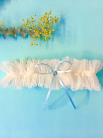 Faire Ivory Tulle Garter - Bleu Garters #2 Ivory thumbnail