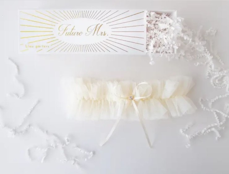 Faire #Ivory Tulle Garter - Bleu Garters Image