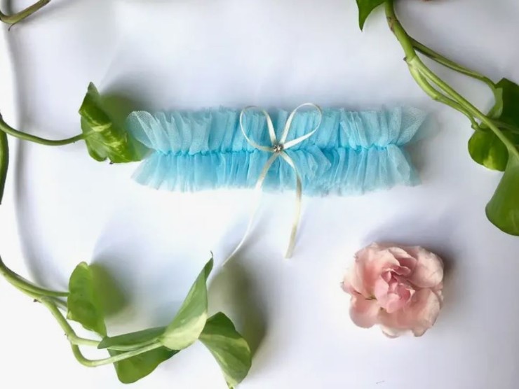 Faire Blue Tulle Garter - Bleu Garters - Faire #1 Blue picture