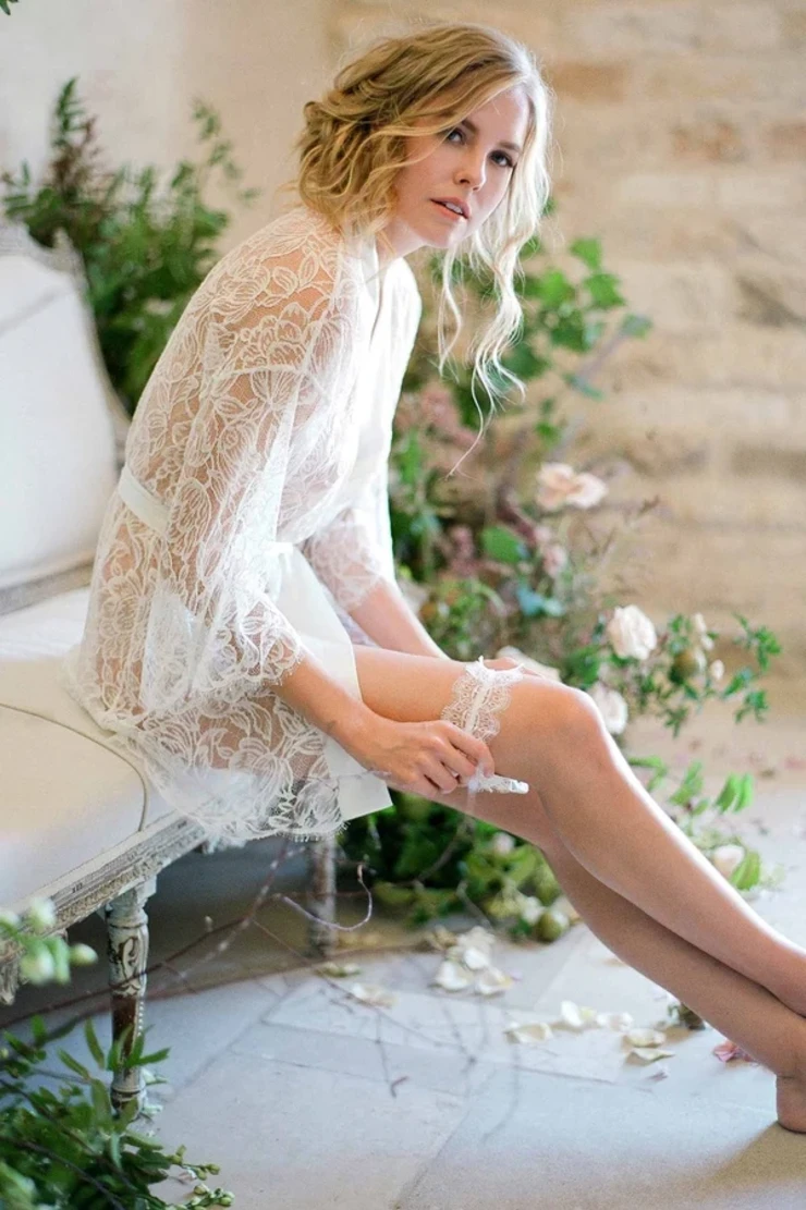 Girl & Serious Dream French Lace Garter - Girl & Serious Dream #1 Ivory/Ivory picture