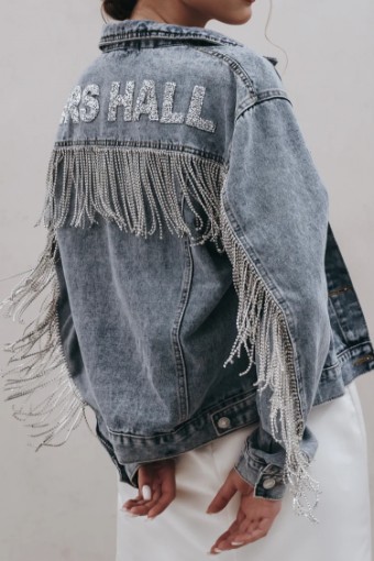 Heirloom Bridal Rhinestone Fringe Jacket - The Heirloom Bridal Company #0 default Classic Blue Denim thumbnail