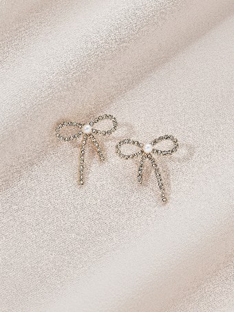 Olive & Piper Lolita Bow Earrings $1 Silver thumbnail