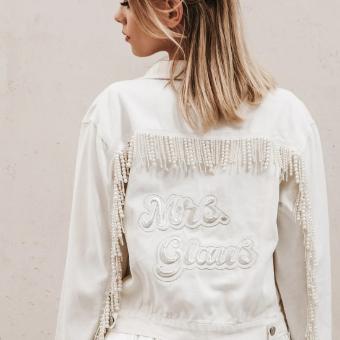 Heirloom Bridal Pearl Fringe Jacket #2 White thumbnail