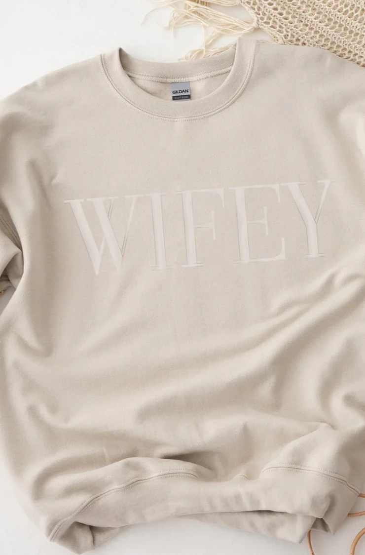 Heirloom Bridal #WIFEY Embroidered Sweatshirt Image