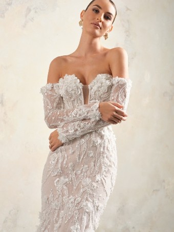 Sottero and Midgley Athlone (Accessory - Detachable Sleeves (C) Fitted - Dot Tulle) - Sottero & Midgley Athlone (Accessory - Detachable Sleeves (C) Fitted - Dot Tulle) - Sottero & Midgley $0 default Ivory/ Silver thumbnail