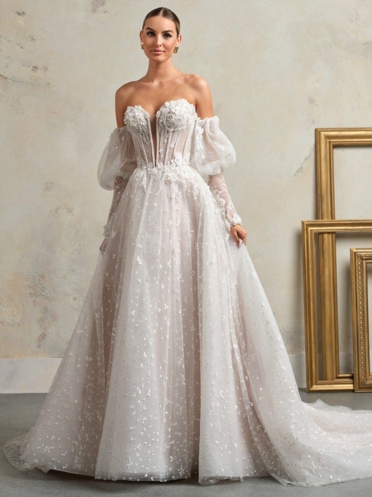 Sottero and Midgley Athlone (Accessory - Detachable Sleeves (A) Juliett - Dot Tulle) - Sottero & Midgley Athlone (Accessory - Detachable Sleeves (A) Juliett - Dot Tulle) - Sottero & Midgley #1 default Ivory/ Silver picture