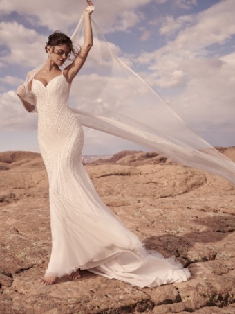 Sottero and Midgley Boston - 22SK985A01 (Raised Neckline) - Sottero & Midgley Boston - 22SK985A01 (Raised Neckline) - Sottero & Midgley #0 default Ivory over Champagne (gown with Natural Illusion) thumbnail