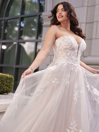 Rebecca Ingram Hattie Lane 22RT517A01 $6 Ivory over Misty Mauve (gown with Natural Illusion) thumbnail