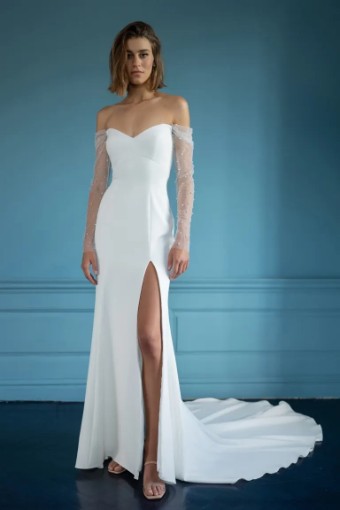 Jenny Yoo Alexandra with Slit 12311B #1 Ivory thumbnail