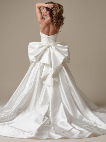 Maggie Sottero Aubrielle (Detachable Bow - Textured Satin) - Maggie Sottero Aubrielle (Detachable Bow - Textured Satin) - Maggie Sottero #1 Diamond White thumbnail