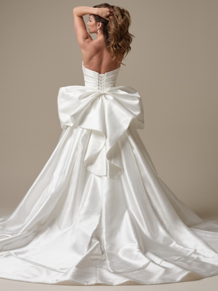 Maggie Sottero Aubrielle (Detachable Bow - Textured Satin) - Maggie Sottero Aubrielle (Detachable Bow - Textured Satin) - Maggie Sottero #1 Diamond White picture