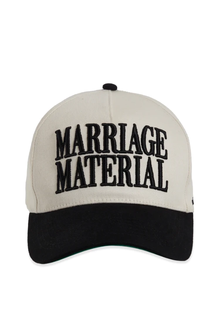 Faire #Marriage Material Trucker Hat (Black) Image