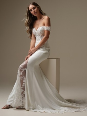 Rebecca Ingram Adeline 25RK278A01 #6 Ivory (gown with Natural Illusion) thumbnail