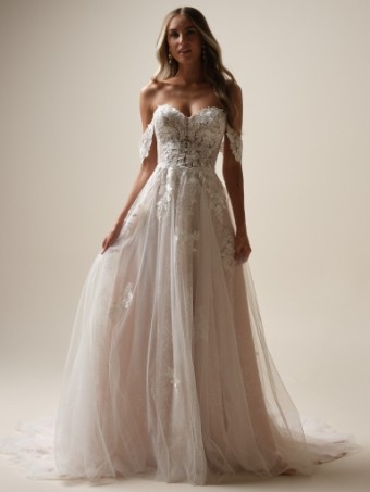 Rebecca Ingram Jalissa 25RC318B01 #5 Ivory over Blush (gown with Ivory Illusion) thumbnail
