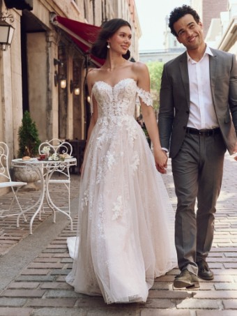 Rebecca Ingram Jalissa 25RC318B01 #1 Ivory over Blush (gown with Ivory Illusion) thumbnail