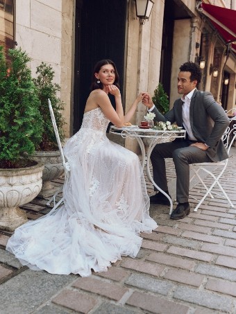 Rebecca Ingram Jalissa 25RC318B01 $3 Ivory over Blush (gown with Ivory Illusion) thumbnail