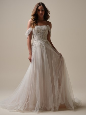 Rebecca Ingram Yvette 25RS340A01 #1 Ivory (gown with Ivory Illusion) thumbnail