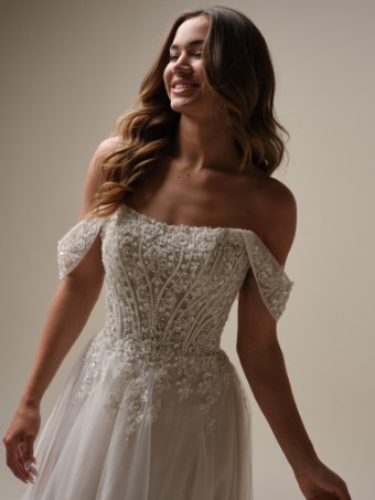 Rebecca Ingram Yvette 25RS340A01 #4 Ivory (gown with Ivory Illusion) thumbnail