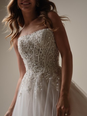 Rebecca Ingram Yvette 25RS340A01 #2 Ivory (gown with Ivory Illusion) thumbnail