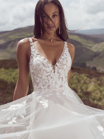 Rebecca Ingram Matilda 23RT112A01 #2 Ivory over Soft Blush (gown with Natural Illusion) thumbnail
