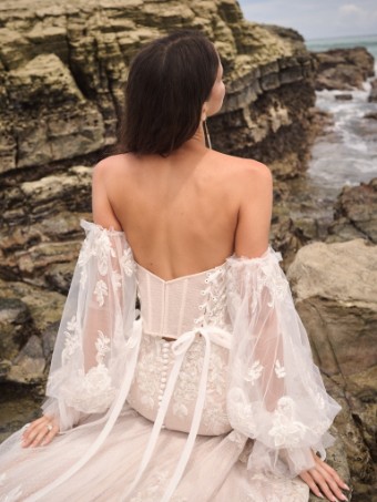Sottero and Midgley Connor 24SC166A01 #2 Ivory/Pewter Accent over Nude (Gown with Natural Illusion) thumbnail