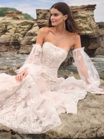 Sottero and Midgley Connor 24SC166A01 #1 Ivory/Pewter Accent over Nude (Gown with Natural Illusion) thumbnail