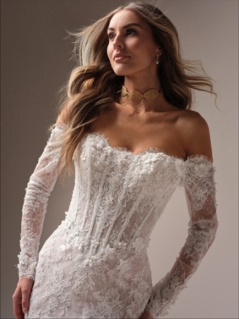 Maggie Sottero Takera 25MB941A01 #5 All Ivory (gown with Ivory Illusion) thumbnail