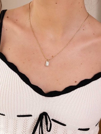 Olive & Piper Emerald Pendant #1 Gold thumbnail