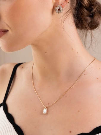 Olive & Piper Emerald Pendant #0 default Gold thumbnail