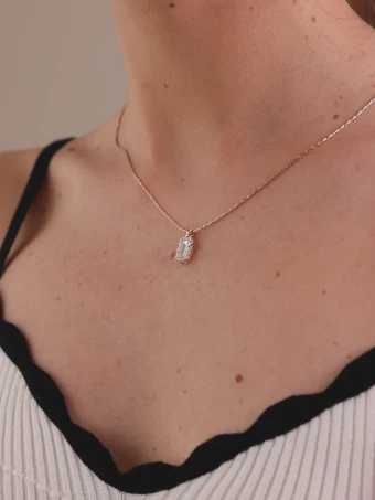 Olive & Piper Emerald Pendant #2 Gold thumbnail