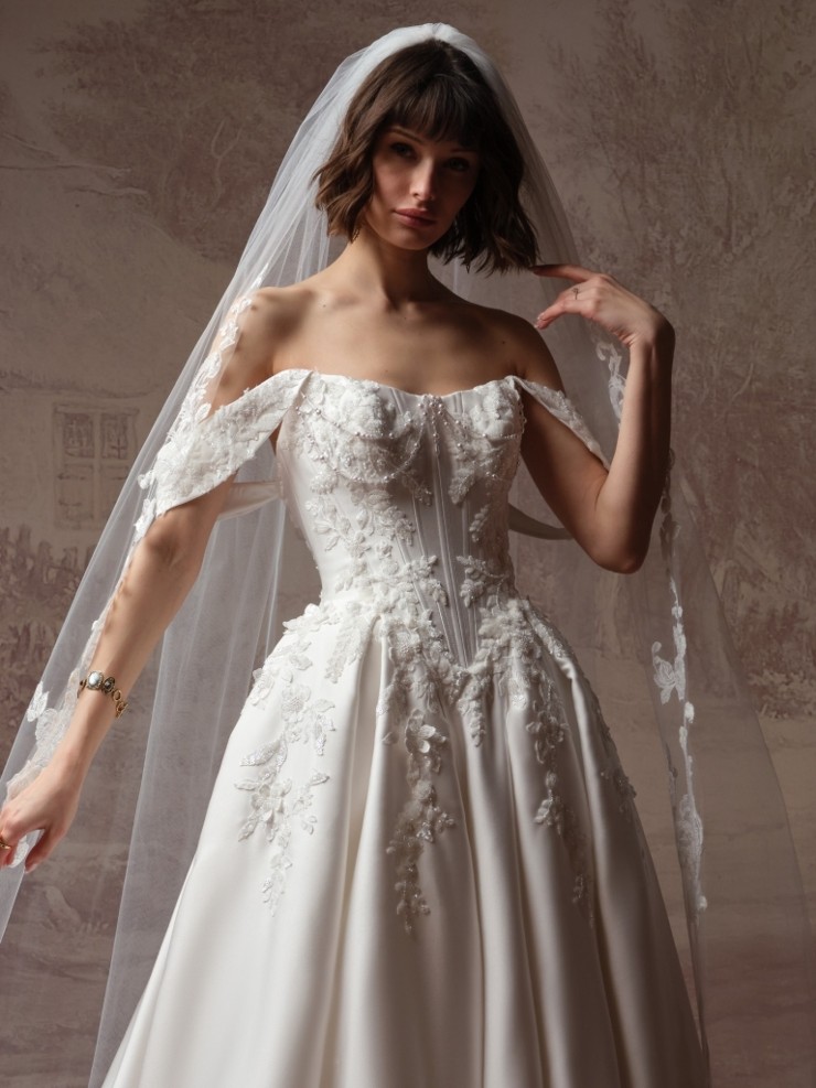 Sottero and Midgley Petra Detachable Cap Sleeves - Sottero & Midgley Petra Detachable Cap Sleeves - Sottero & Midgley #1 default All Ivory picture