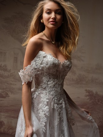 Maggie Sottero Hadley F6MB135A01 $3 All Ivory (gown with Ivory Illusion) thumbnail