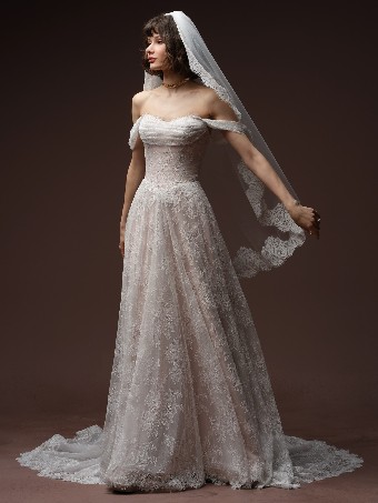 Maggie Sottero Maelle F6MB210A01 $3 All Ivory (gown with Ivory Illusion) thumbnail