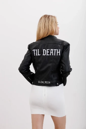 Heirloom Bridal Modern Til Death Leather Jacket - Heirloom Bridal Company $2 default Black thumbnail