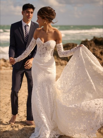 Maggie Sottero Dakota 25MB849A01 $1 All Ivory (gown with Ivory Illusion) thumbnail