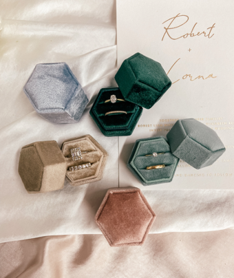 Six Stories Velvet Ring Box - Double - Six Stories $0 default Dusty Blue thumbnail