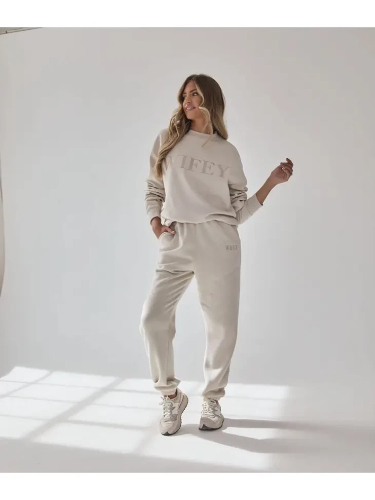 Six Stories Wifey Statement Sweatpants - Six Stories #1 Champagne picture