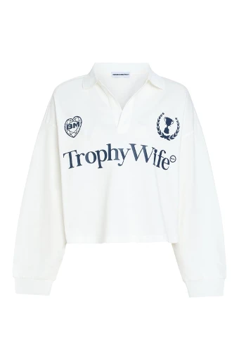 BRIDEMERCH Trophy Wife Boxy Rugby - BRIDEMERCH $2 White thumbnail